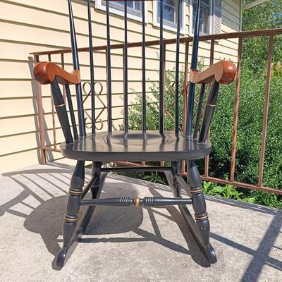 LOT 179: Snap-On Racing Throw Blanket with Standard Chair of Gardner Rocking Chair