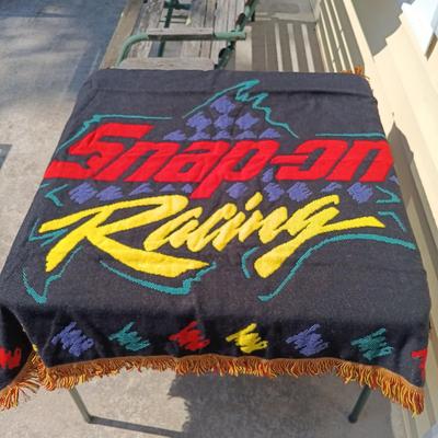 LOT 179: Snap-On Racing Throw Blanket with Standard Chair of Gardner Rocking Chair