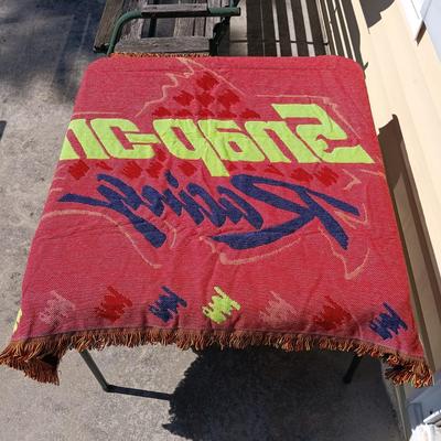 LOT 179: Snap-On Racing Throw Blanket with Standard Chair of Gardner Rocking Chair