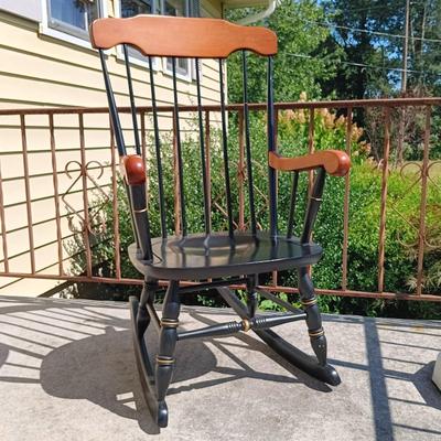 LOT 179: Snap-On Racing Throw Blanket with Standard Chair of Gardner Rocking Chair