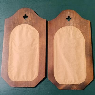 LOT 181: Vintage Hat Rack with Framed Cross-stitch Art