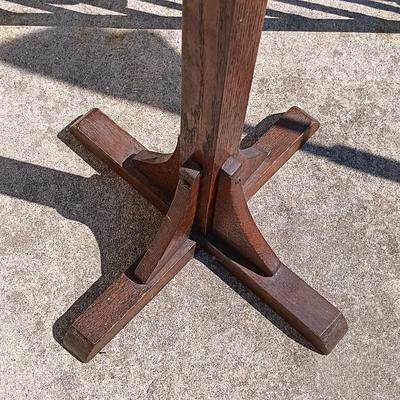 LOT 181: Vintage Hat Rack with Framed Cross-stitch Art