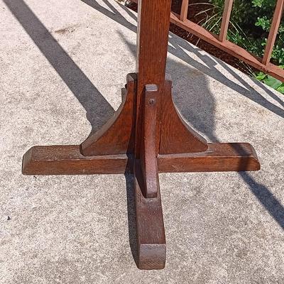 LOT 181: Vintage Hat Rack with Framed Cross-stitch Art
