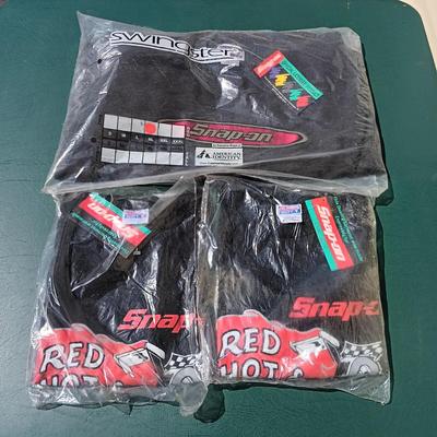 LOT 182: Snap-On On Sweater Size XL with (2) Snap-On Red Hot T-Shirts Size XL
