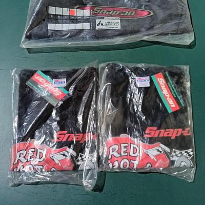 LOT 182: Snap-On On Sweater Size XL with (2) Snap-On Red Hot T-Shirts Size XL