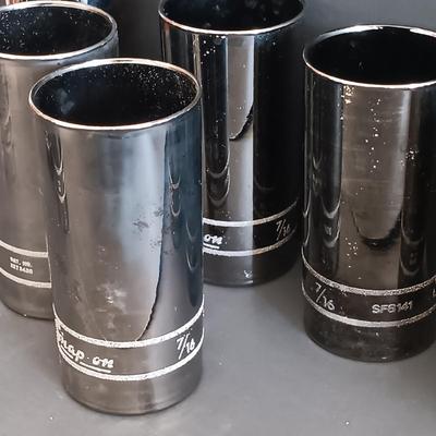 LOT 189: Snap-On Libbey Chrome Socket Drinking Glasses