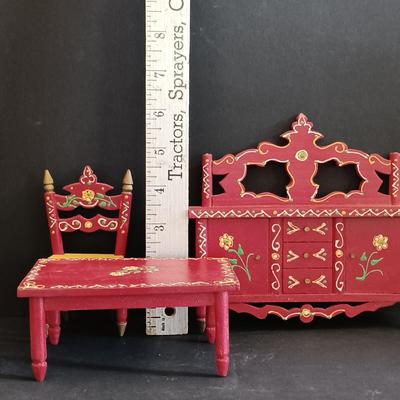 LOT 271: Vintage Skipper Barbie Clothes, Handpainted Wood Doll Furniture & Children's Books