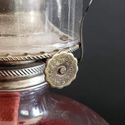 LOT 272: Uranium Glass Flower Frog, Glass Oil Lamps, Silver Crest Ruffled Bowl & More