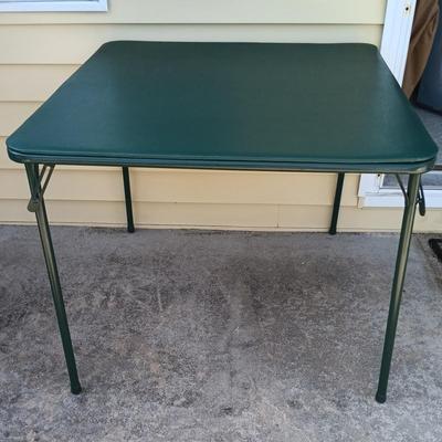 LOT 276: Four Star International Trading Co. Folding Card Table with (4) Chairs & (3) Samsonite Chairs