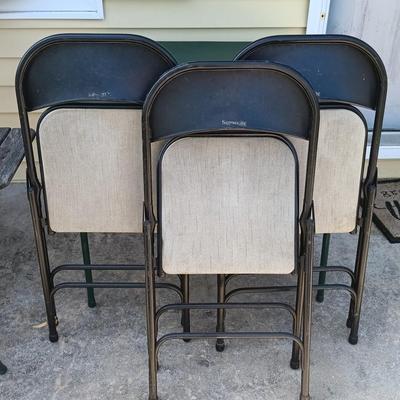 LOT 276: Four Star International Trading Co. Folding Card Table with (4) Chairs & (3) Samsonite Chairs