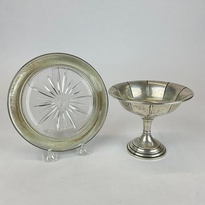 Sale Photo Thumbnail #744: Weighted silver tray, 7" diameter
Bowl: 4.5" high x 5" diameter