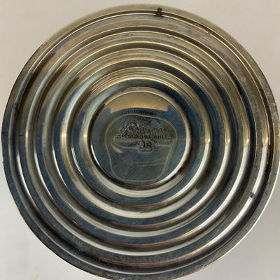 Sale Photo Thumbnail #742: Weighted silver tray, 7" diameter
Bowl: 4.5" high x 5" diameter