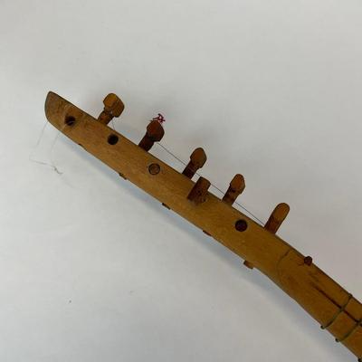 Sale Photo Thumbnail #751: Missing strings and tuning peg, body is made of mulberry wood
6 string tanbour
30.5" long