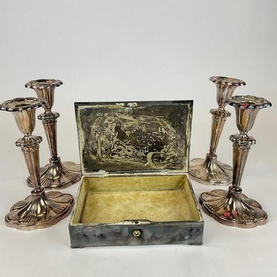 Sale Photo Thumbnail #766: Box: 8" long x 5.75" wide x 2" high
Holders: 8" high