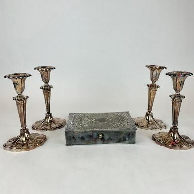 Sale Photo Thumbnail #762: Box: 8" long x 5.75" wide x 2" high
Holders: 8" high