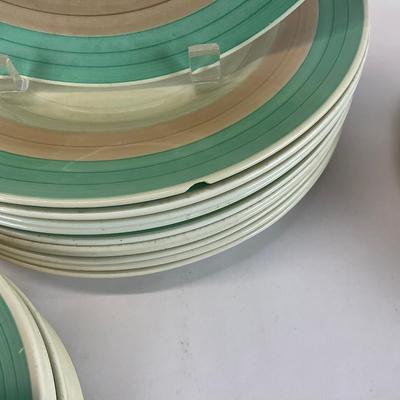 Sale Photo Thumbnail #15: 12 dinner plates, 9 salad plates, 12 dessert plates, 11 small plates, 6 soup with saucers, 6 tea cups & saucers, 10 butter trays, 9 bowls, Salt & pepper tray, tea pot, oval dish, condiment bowl, sugar cup