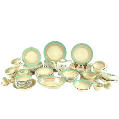 Sale Photo Thumbnail #14: 12 dinner plates, 9 salad plates, 12 dessert plates, 11 small plates, 6 soup with saucers, 6 tea cups & saucers, 10 butter trays, 9 bowls, Salt & pepper tray, tea pot, oval dish, condiment bowl, sugar cup