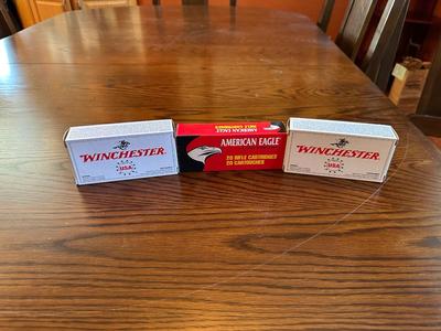 2 WINCHESTER 9MM LUGER & AMERICAN EAGLE .233 REMINGTON