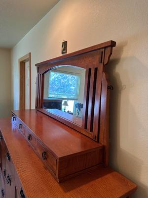 MISSION STYLE DRESSER WITH MIRROR