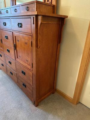 MISSION STYLE DRESSER WITH MIRROR