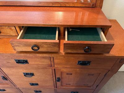 MISSION STYLE DRESSER WITH MIRROR