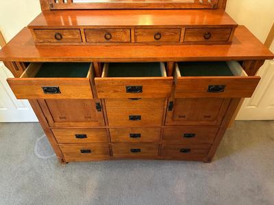 MISSION STYLE DRESSER WITH MIRROR