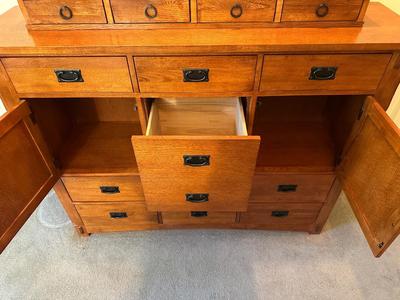 MISSION STYLE DRESSER WITH MIRROR