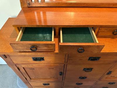 MISSION STYLE DRESSER WITH MIRROR