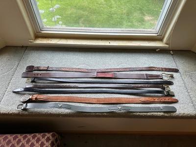 A COLLECTION OF MEN'S LEATHER BELTS SIZE 38
