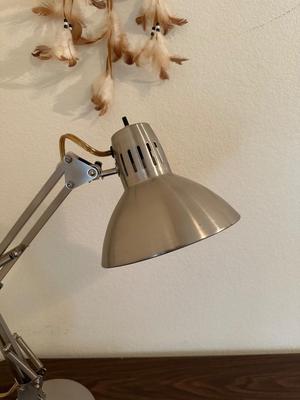 5 FOOT FOLDING TABLE AND A DESK LAMP