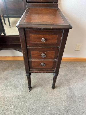 ANTIQUE VANITY WITH STOOL