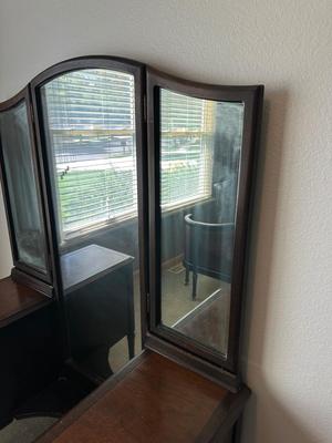 ANTIQUE VANITY WITH STOOL