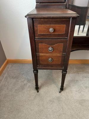 ANTIQUE VANITY WITH STOOL