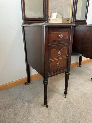 ANTIQUE VANITY WITH STOOL