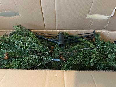 VERY NICE 7 1/2 FT TREE AND LIGHTS