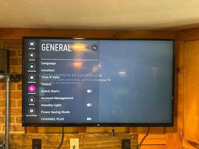 LG 49" LED SMART TV WITH REMOTE, WALL MOUNT AND STAND