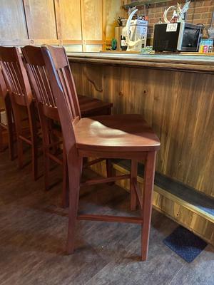 4 QUALITY WOODEN BAR STOOLS