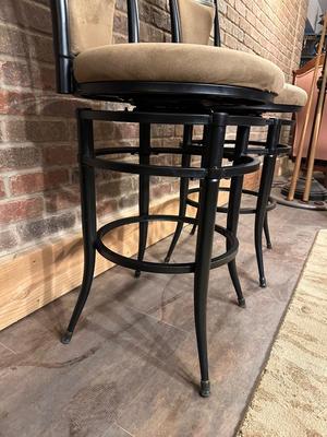 2 MICROFIBER SWIVEL BAR STOOLS