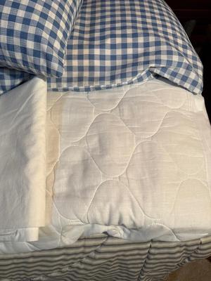 Sale Photo Thumbnail #17: Blue checkered set is complete and includes pillows, other bedding includes sheets and pillowcases