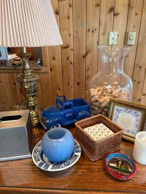 Sale Photo Thumbnail #100: Grass lamp, Ford truck, vase with corks and much more