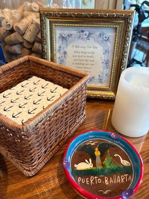 Sale Photo Thumbnail #101: Grass lamp, Ford truck, vase with corks and much more
