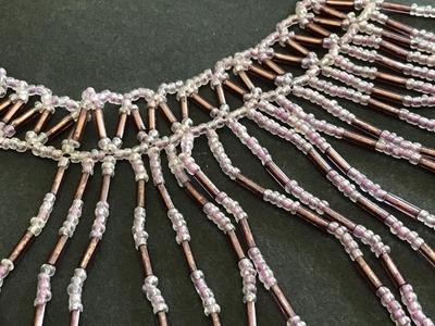 Hand a beaded Collar Necklace Purple Tones