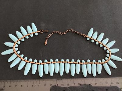 Vintage Enamel Copper Necklace Gorgeous