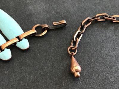 Vintage Enamel Copper Necklace Gorgeous