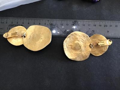 Vintage Gilt Disc Statement Earrings