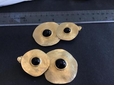 Vintage Gilt Disc Statement Earrings