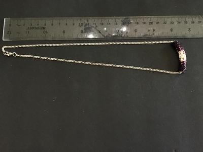 Pave Rhinestone Tube Bar Necklace