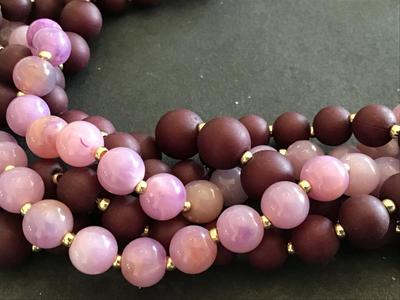 Purple Multi Strand Collar Beaded Necklace