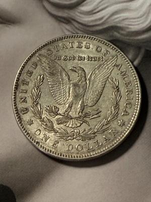 1878-P 7-TF VF/EF CONDITION MORGAN SILVER DOLLAR COIN AS PICTURED.