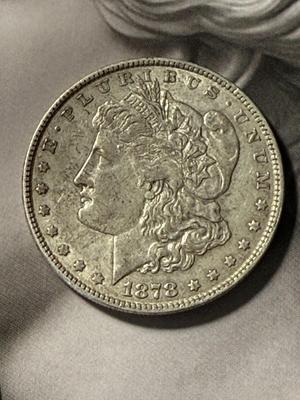 1878-P 7-TF VF/EF CONDITION MORGAN SILVER DOLLAR COIN AS PICTURED.